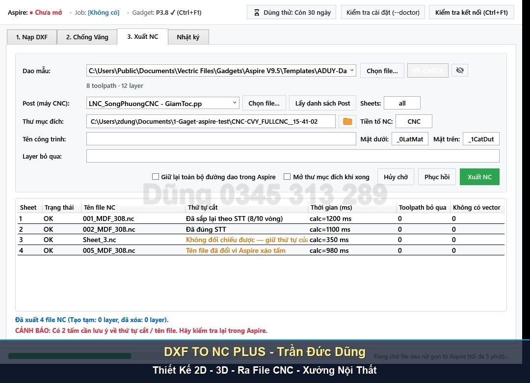 Hướng dẫn cài đặt phần mềm DXF TO NC PLUS an toàn - Giao diện phần mềm DXF TO NC PLUS