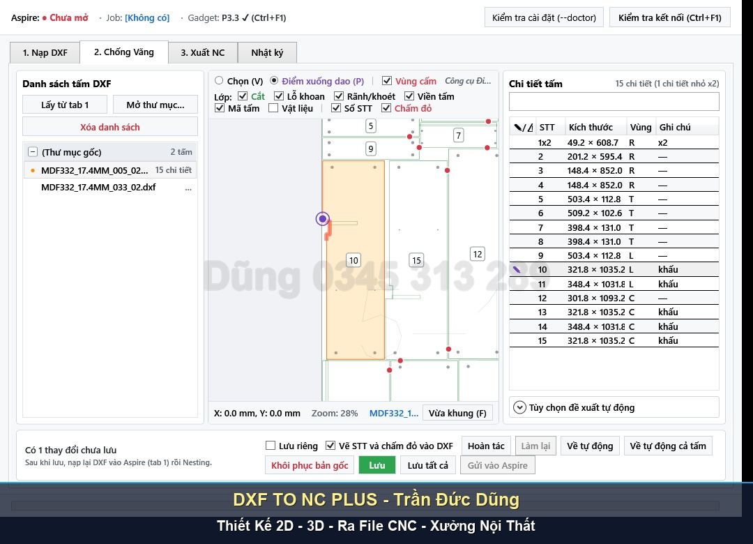 Tối ưu quy trình sản xuất với phần mềm DXF TO NC PLUS - Giao diện phần mềm DXF TO NC PLUS