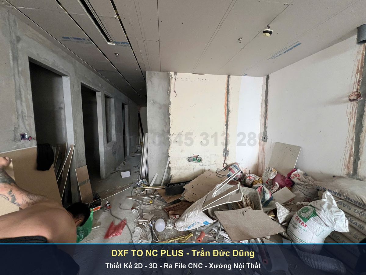 Hỗ trợ kỹ thuật phần mềm DXF TO NC PLUS tại xưởng - Phối cảnh công trình nội thất gỗ công nghiệp