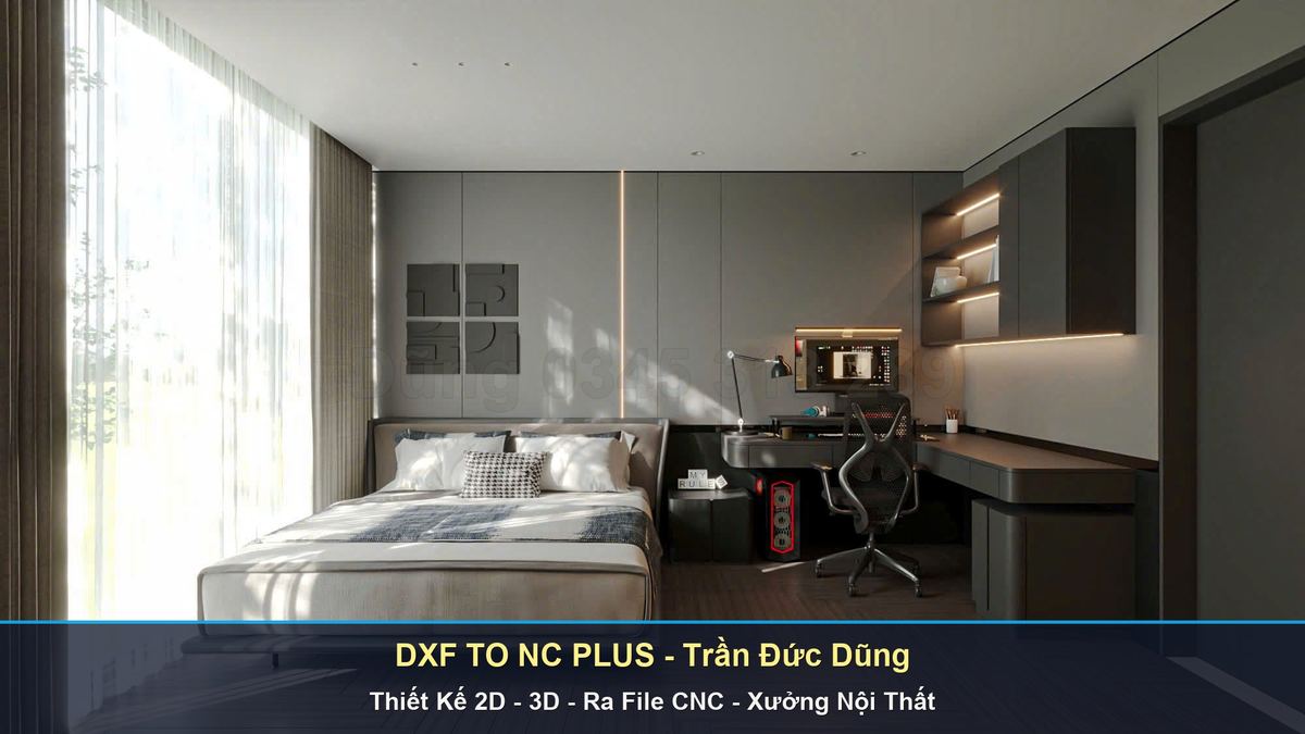 Tối ưu quy trình sản xuất CNC với phần mềm DXF TO NC PLUS - Phối cảnh công trình nội thất gỗ công nghiệp